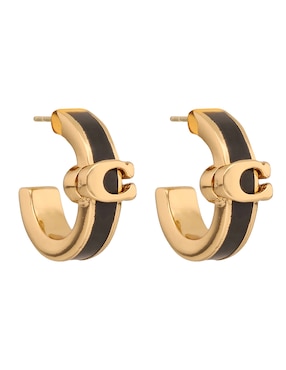 Aretes cortos Coach Bangle Recolor con acabado brillante