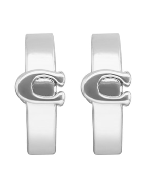 Aretes cortos Coach Bangle Recolor con acabado brillante