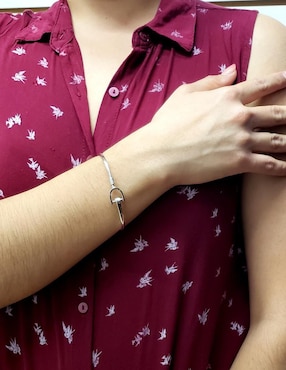 Brazalete Petick de plata P 925 con acabado brillante