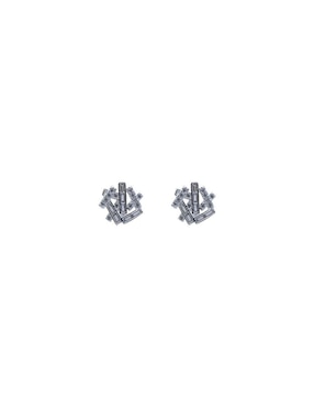 Broqueles de flor Bijoux Fp de plata p 925 zirconia