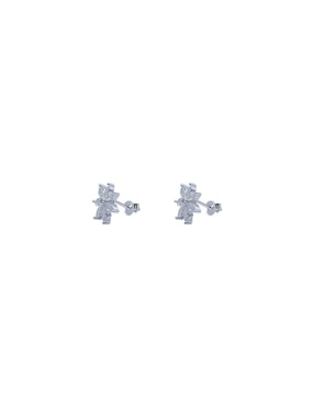 Broqueles de flor Bijoux Fp de plata p 925 zirconia