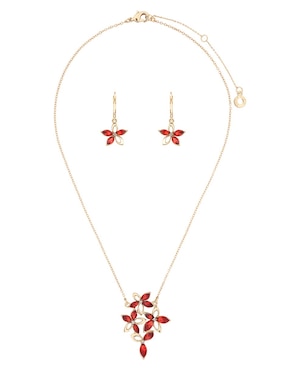 Aretes y collar de flor Anne Klein Stocking Stuffer Zirconia