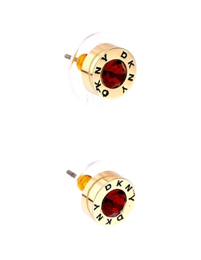 Aretes redondos Dkny con acabado pavé