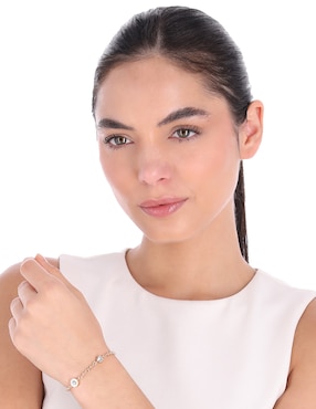 Pulsera Dkny Rivet logo con acabado pavé