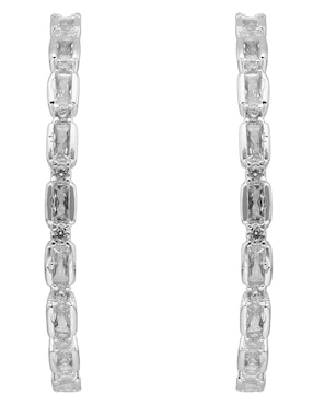 Aros Anne Klein Silver Bells con acabado pavé zirconia