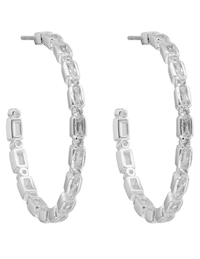 Aros Anne Klein Silver Bells con acabado pavé zirconia