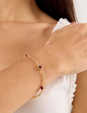 Pulsera Dkny Rivet Logo F25 con acabado pavé