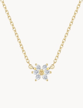 Collar fairy tail de flor Apodemia Olivia Wild de baño de oro 18 K