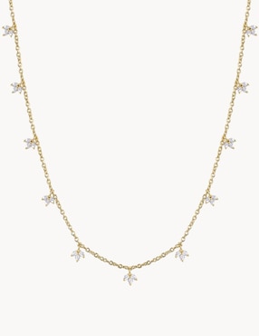 Collar de flor Apodemia Olivia Wild de baño de oro 18 K