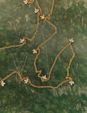 Collar de flor Apodemia Olivia Wild de baño de oro 18 K