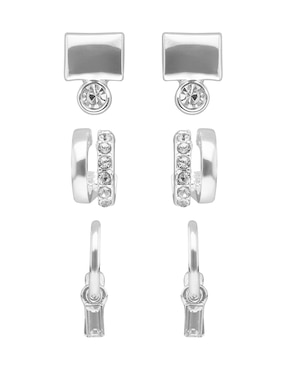 Set de aretes nine west con acabado pavé