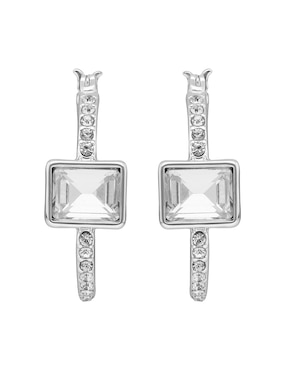 Aretes de círculo Nine West con acabado brillante