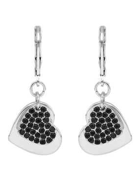 Aretes de corazón Nine West con acabado brillante