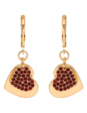 Aretes de corazón Nine West con acabado brillante