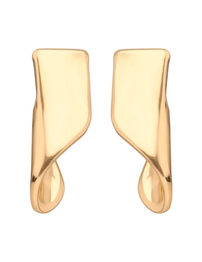 Aretes cortos Nine West Golden Ribbon con acabado brillante