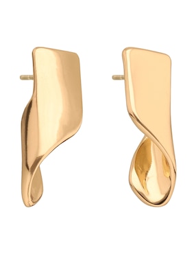 Aretes cortos Nine West Golden Ribbon con acabado brillante