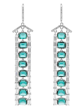 Aretes de rectángulo Lauren Ralph Lauren 22 k con acabado brillante