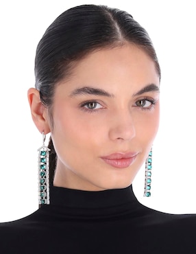 Aretes de rectángulo Lauren Ralph Lauren 22 k con acabado brillante