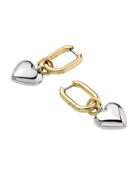 Aretes de corazón Mink de plata P 925 con acabado brillante
