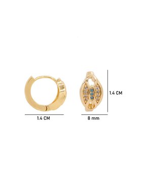 Aretes redondos Oro Bailén con acabado brillante zirconia