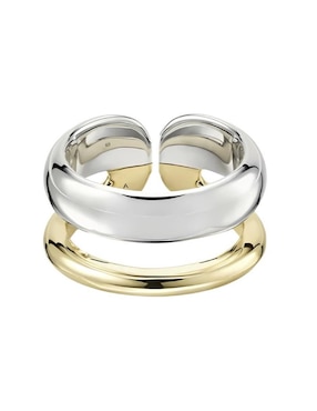 Anillo circular Mink P 925 de plata brillante
