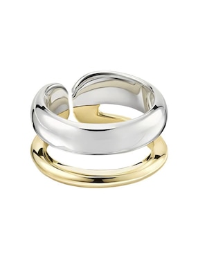Anillo circular Mink P 925 de plata brillante