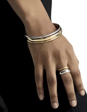 Anillo circular Mink P 925 de plata brillante
