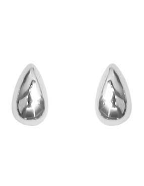 Aretes cortos de gota Sofia Blum de plata P 925 con acabado baño rodio