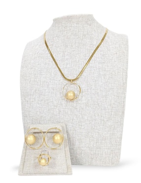 Aretes, collar y anillo Og de acero inoxidable