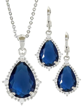 Aretes y collar de gota Og zirconia