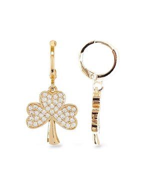 Aretes y collar de trébol Og zirconia