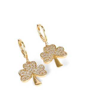 Aretes y collar de trébol Og zirconia