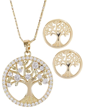 Aretes y collar de árbol Og zirconia