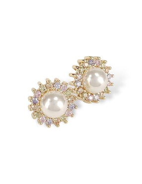Aretes y collar circulares Og perla de cristal