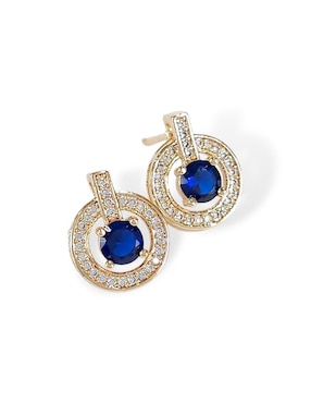 Aretes y collar circulares Og zirconia