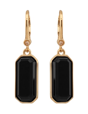 Aretes cortos octagonales Dkny Basic Jet con acabado lustre zirconia cúbica