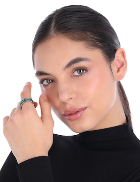 Anillo circular Lauren Ralph Lauren Noella zirconia cúbica brillante