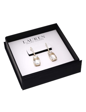 Aretes de rectángulo Lauren Ralph Lauren con acabado pavé cristal