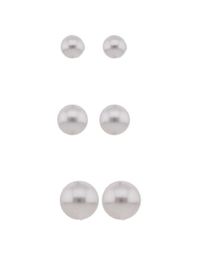 Set de aretes de perla Anne Klein con acabado pulido