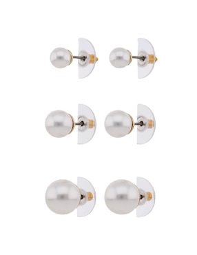 Set de aretes de perla Anne Klein con acabado pulido