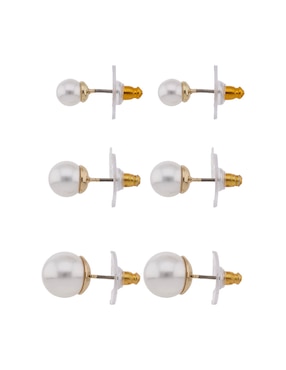 Set de aretes de perla Anne Klein con acabado pulido