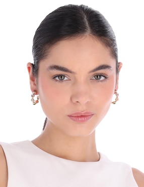 Aretes de aro Anne Klein Dreams con acabado pavé circonita