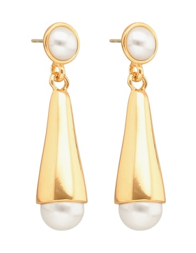 Aretes largos Anne Klein Making Memories con acabado brillante
