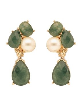 Aretes cortos de gota Anne Klein Glacial Glow con acabado esmaltado circonita