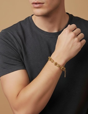 Pulsera Moon de oro laminado 8 k con acabado pulido