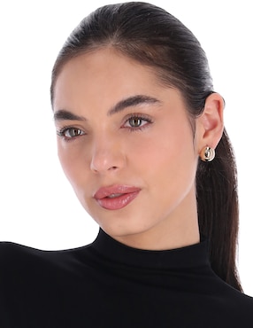 Aretes cortos Anne Klein Shimmer & Shine con acabado brillante circonita