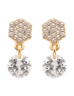 Aretes cortos Dkny Willa con acabado pavé zirconia cúbica