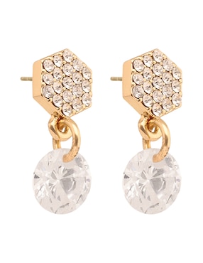 Aretes cortos Dkny Willa con acabado pavé zirconia cúbica