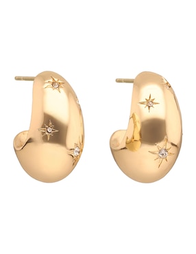 Aretes cortos Anne Klein Shimmer & Shine con acabado brillante circonita
