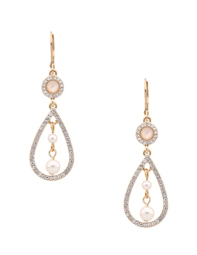 Aretes largos Anne Klein con acabado pavé circonita